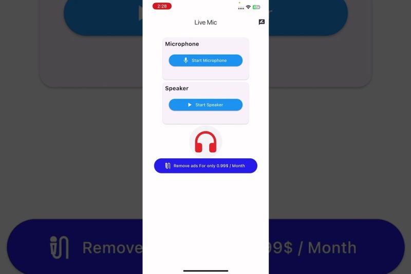 Live mic to Bluetooth headphones iOS app